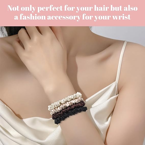 Free Scrunchies Hair Ties Silk Satin Scrunchy, Hair Bands Bracelets Ponytail Holders Hair Accessories