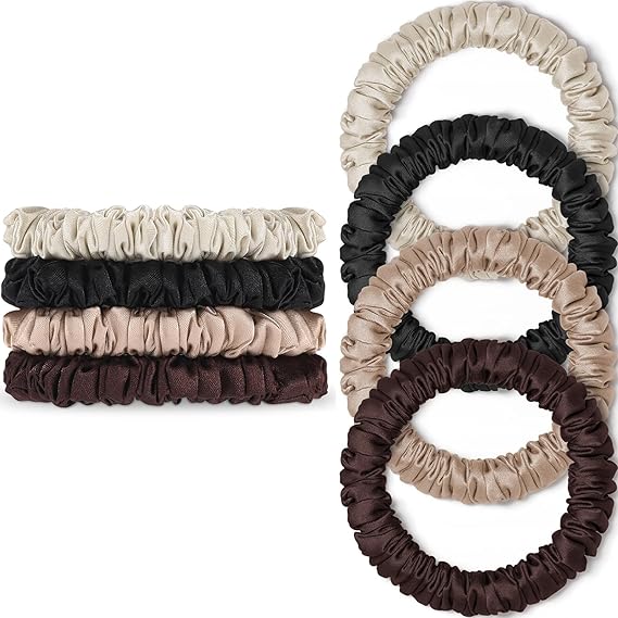 Free Scrunchies Hair Ties Silk Satin Scrunchy, Hair Bands Bracelets Ponytail Holders Hair Accessories