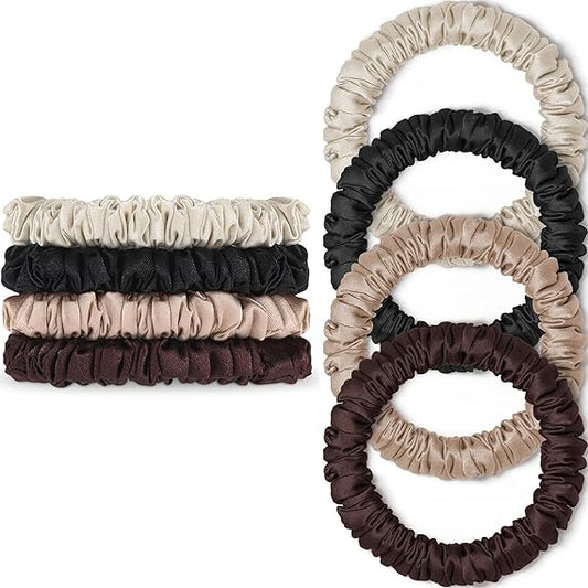 Free Scrunchies Hair Ties Silk Satin Scrunchy,  Hair Bands Bracelets Ponytail Holders Hair Accessories